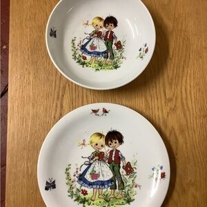 Children's Illustrated White Ceramic Plates